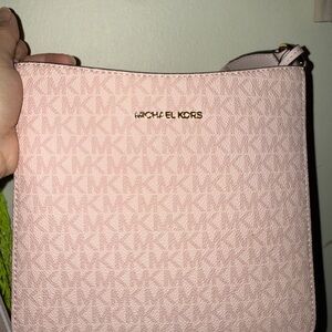 Michael Kors Light Pink Monogram Crossbody Bag